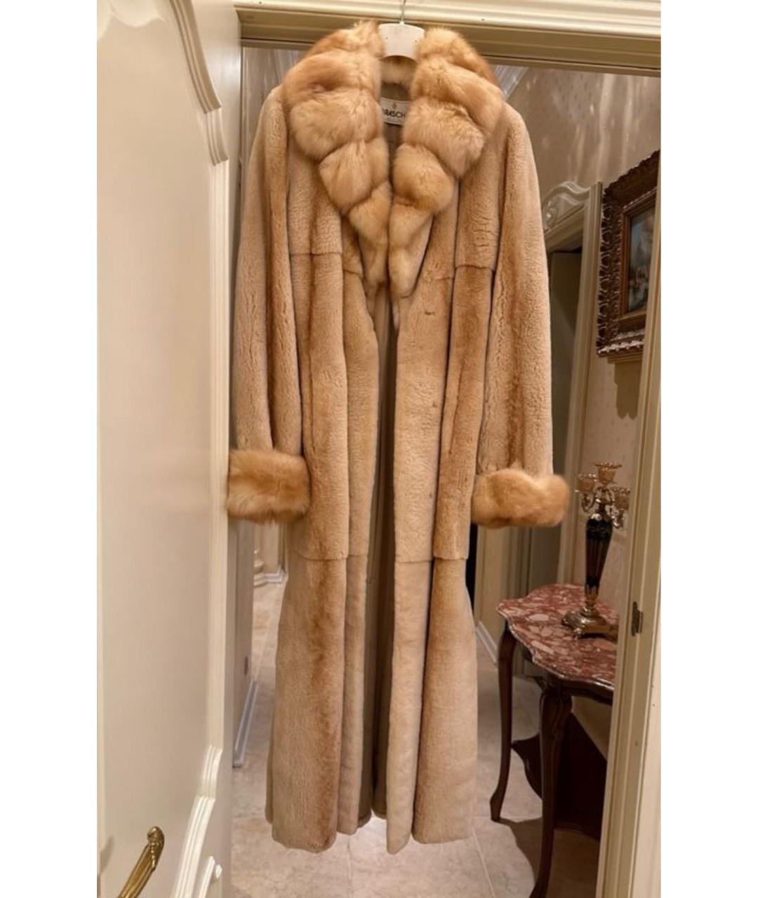 BRASCHI Бежевая меховая шуба, фото 9