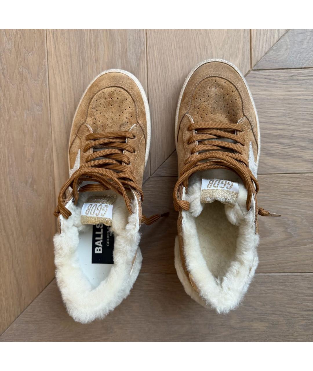 GOLDEN GOOSE DELUXE BRAND Горчичные замшевые кеды, фото 3