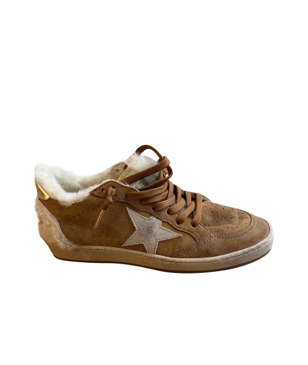 GOLDEN GOOSE DELUXE BRAND Горчичные замшевые кеды, фото 1