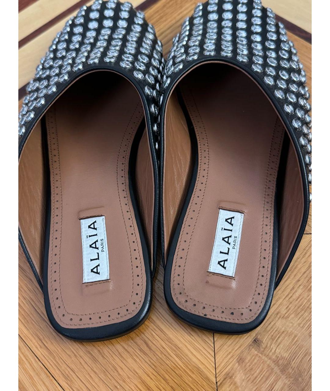 ALAIA Черные кожаные сабо, фото 3
