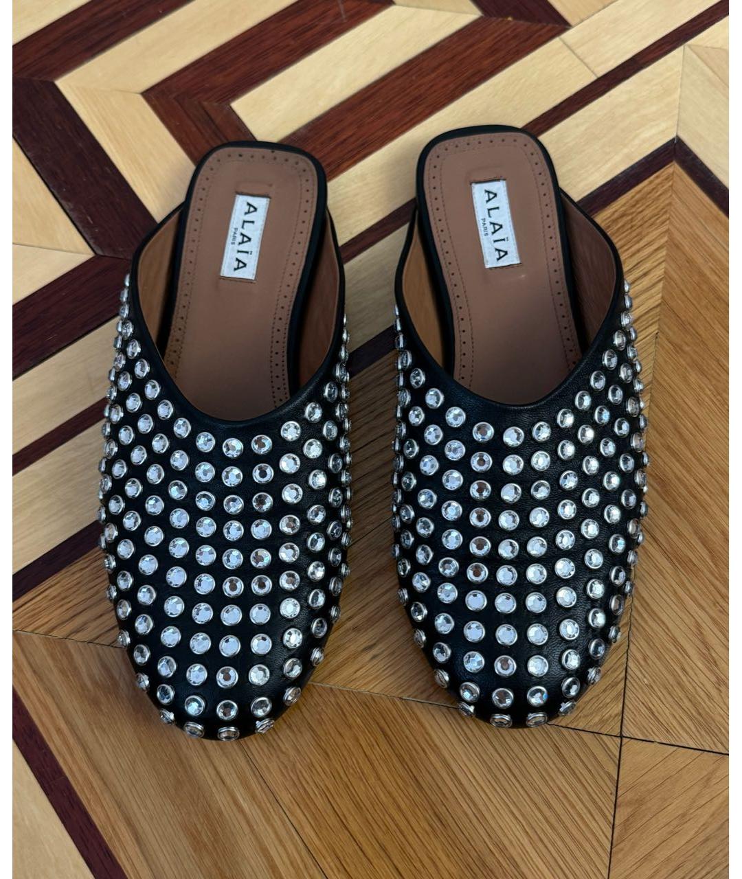 ALAIA Черные кожаные сабо, фото 2
