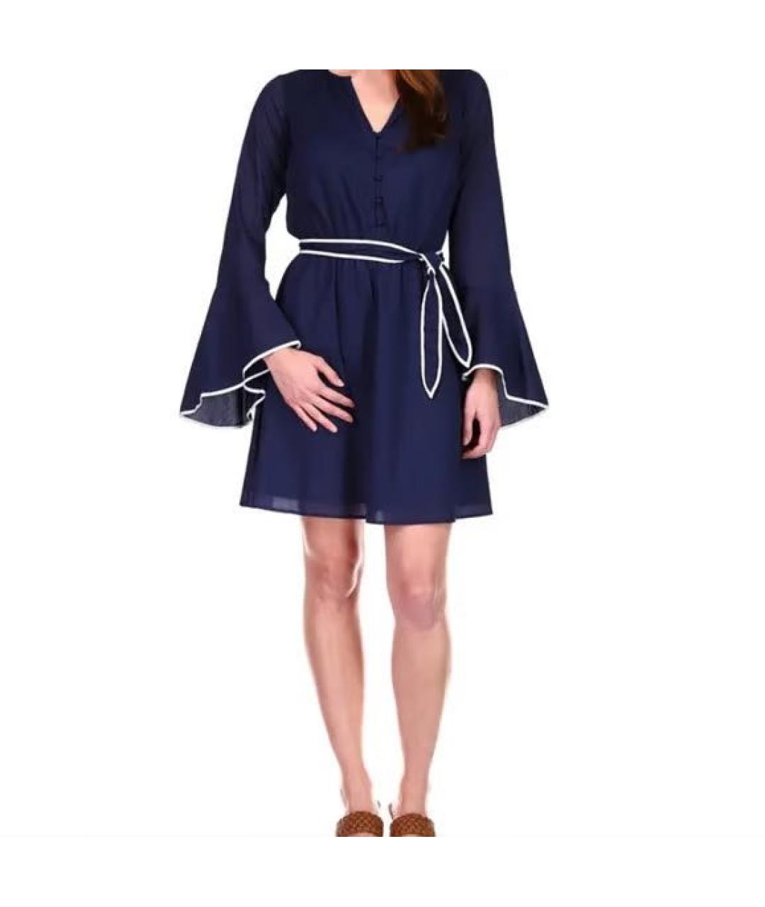 MICHAEL MICHAEL KORS Темно-синее хлопковое повседневное платье, фото 7