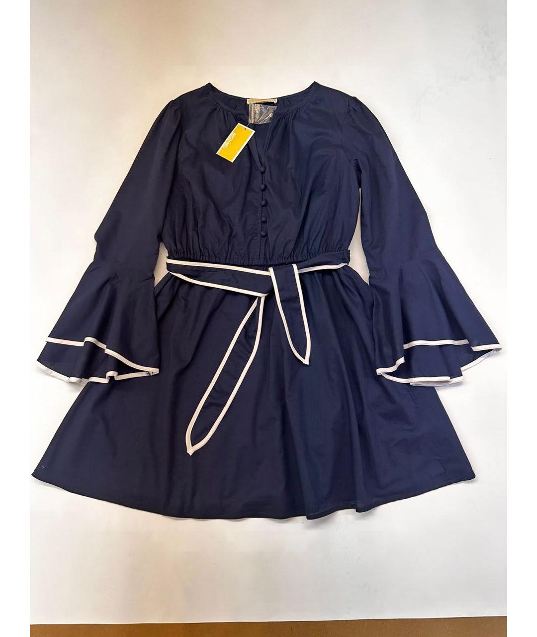 MICHAEL MICHAEL KORS Темно-синее хлопковое повседневное платье, фото 9