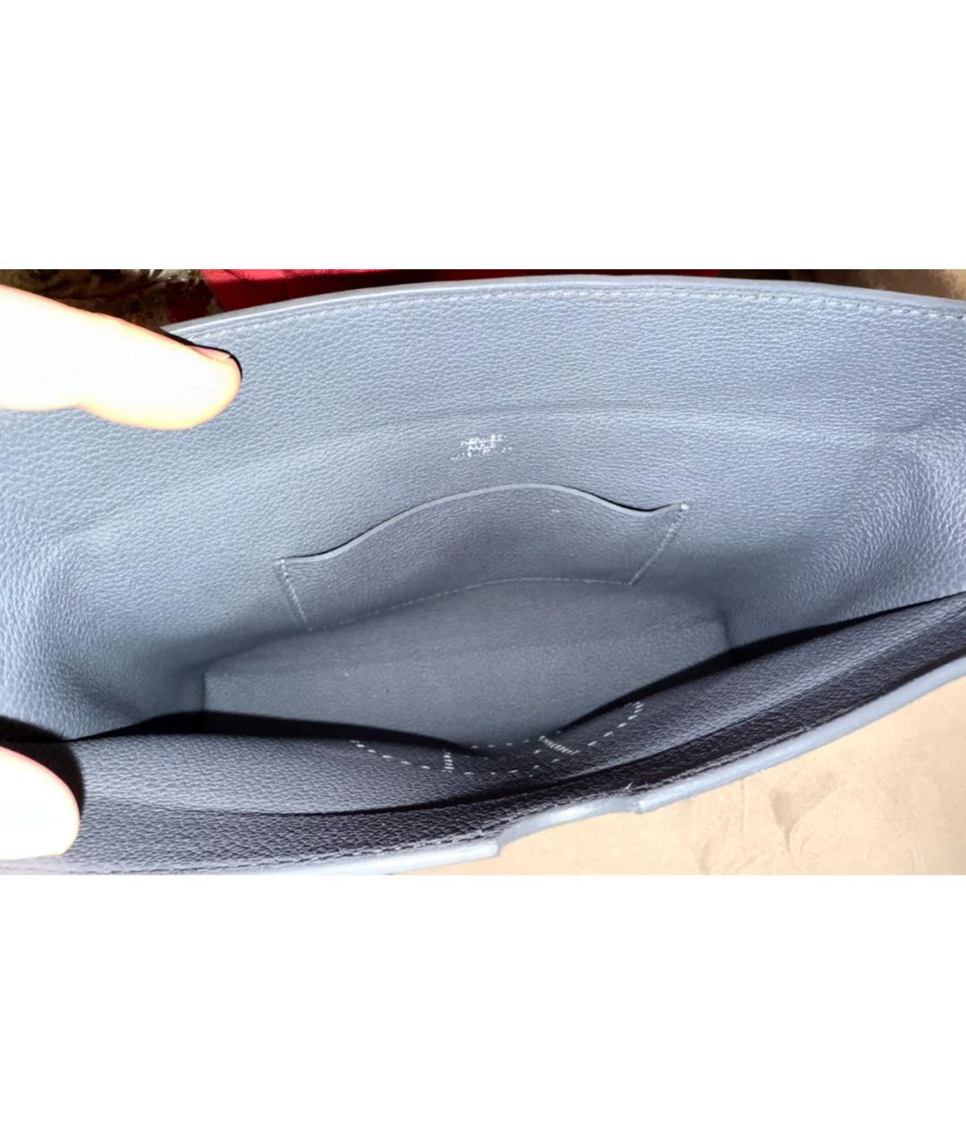 HERMES Серая кожаная сумка на плечо, фото 4