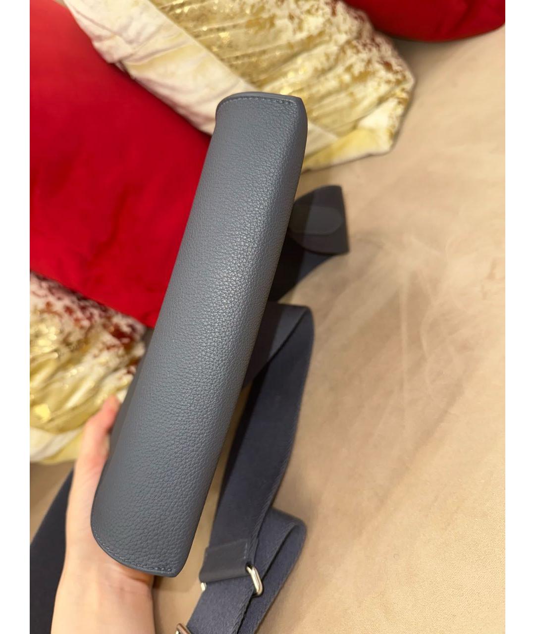 HERMES Серая кожаная сумка на плечо, фото 7