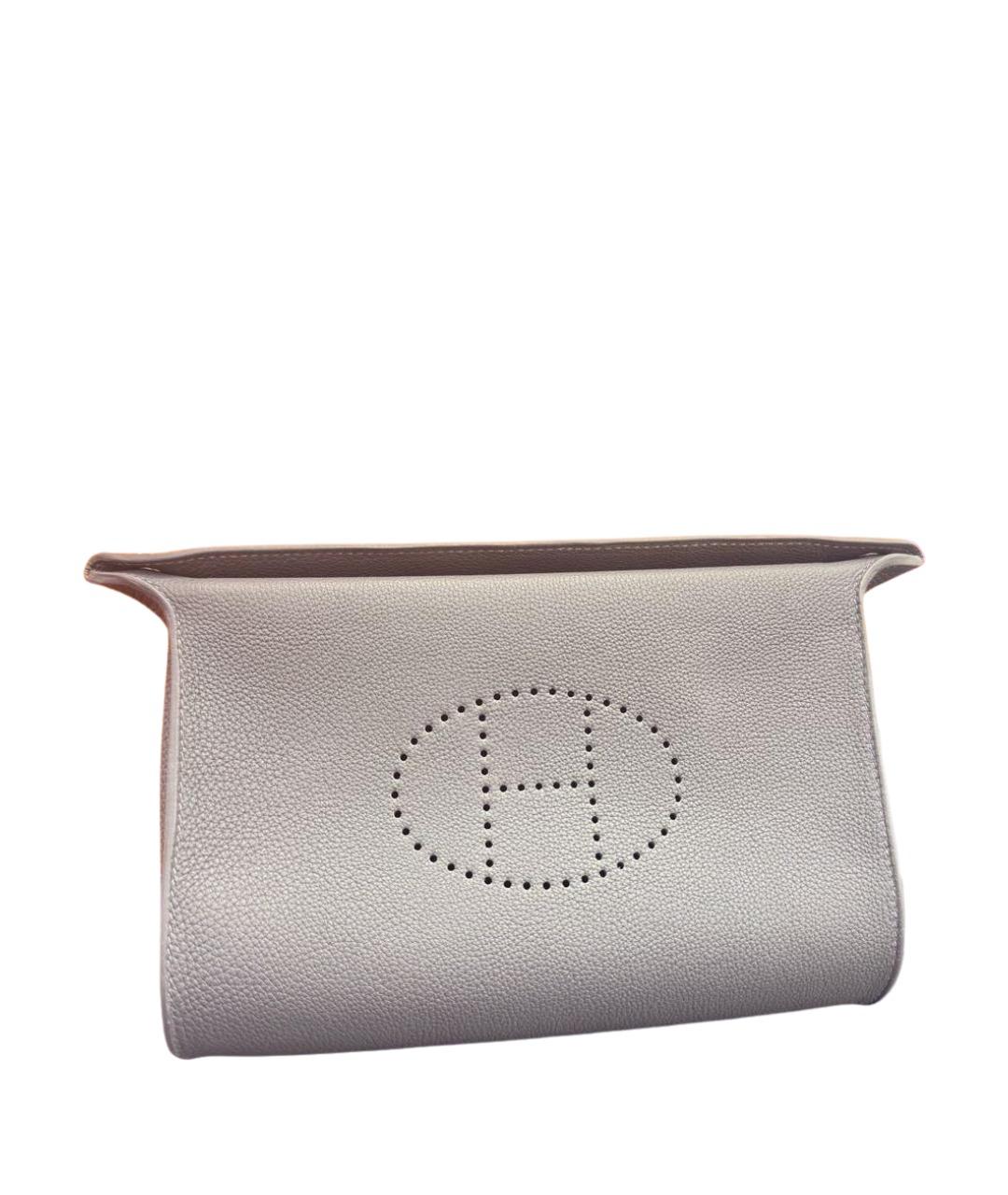 HERMES Серая кожаная сумка на плечо, фото 1