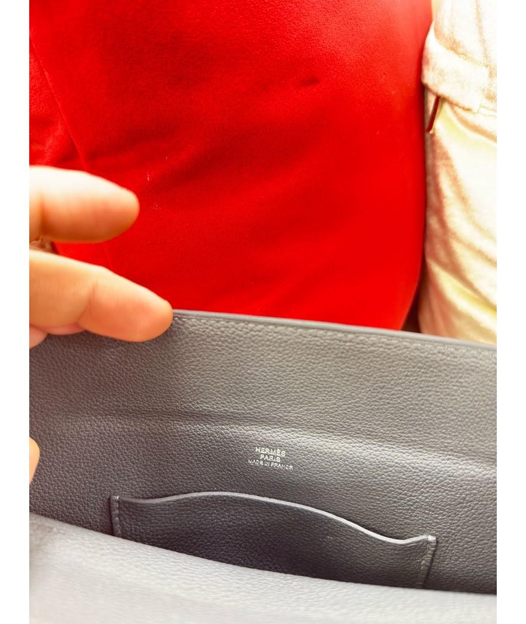 HERMES Серая кожаная сумка на плечо, фото 6
