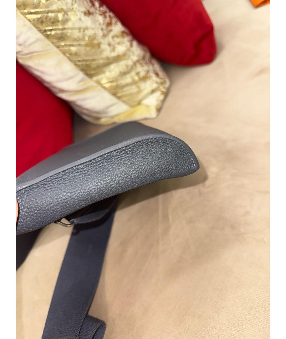 HERMES Серая кожаная сумка на плечо, фото 5