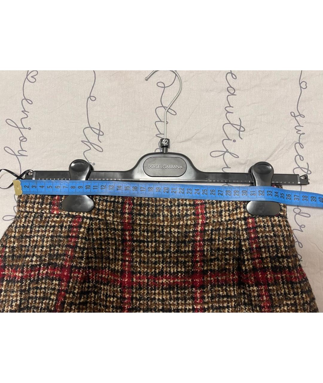 DOLCE&GABBANA Мульти шерстяная юбка миди, фото 4