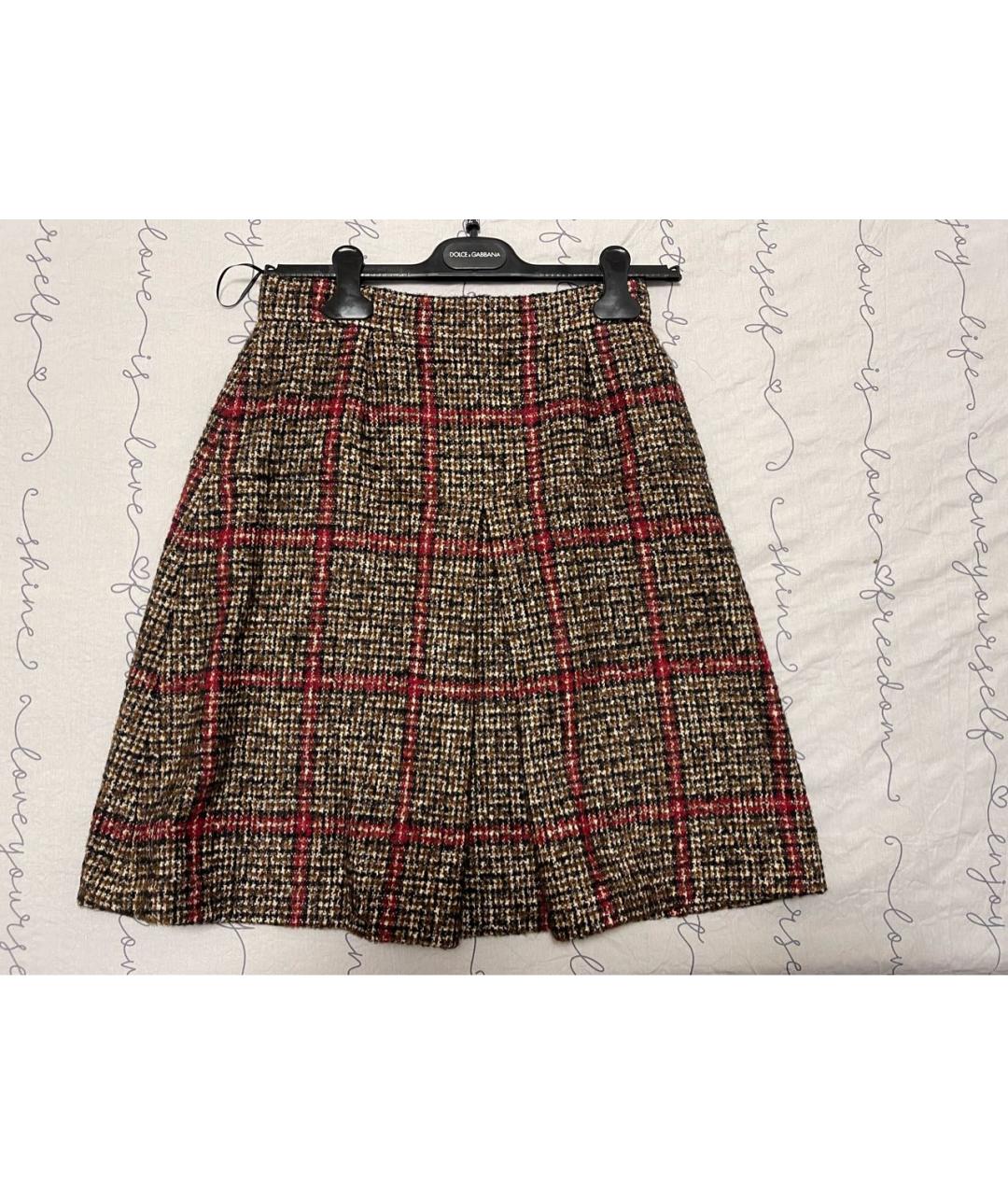 DOLCE&GABBANA Мульти шерстяная юбка миди, фото 5