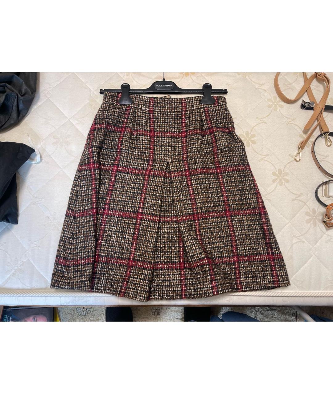 DOLCE&GABBANA Мульти шерстяная юбка миди, фото 2