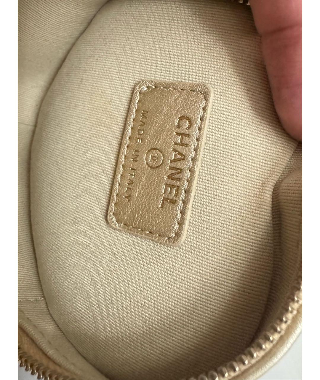 CHANEL Золотая кожаная сумка через плечо, фото 7