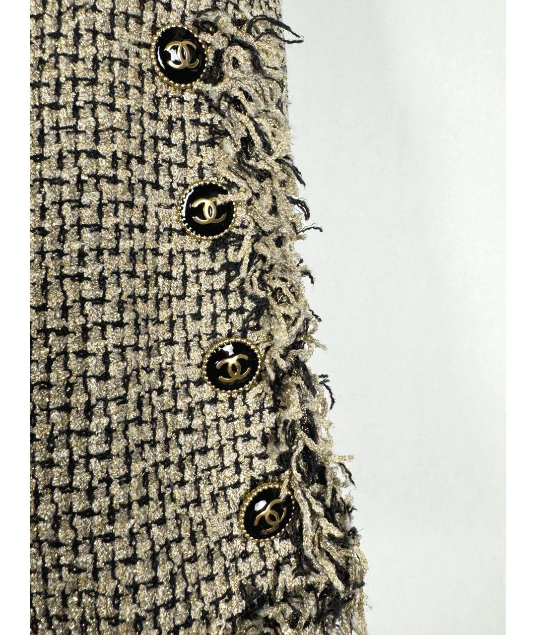 CHANEL Бежевый твидовый жакет/пиджак, фото 2