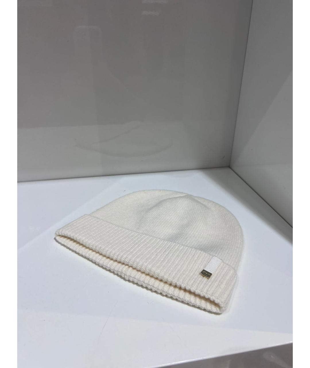 HERNO Белая шерстяная шапка, фото 3