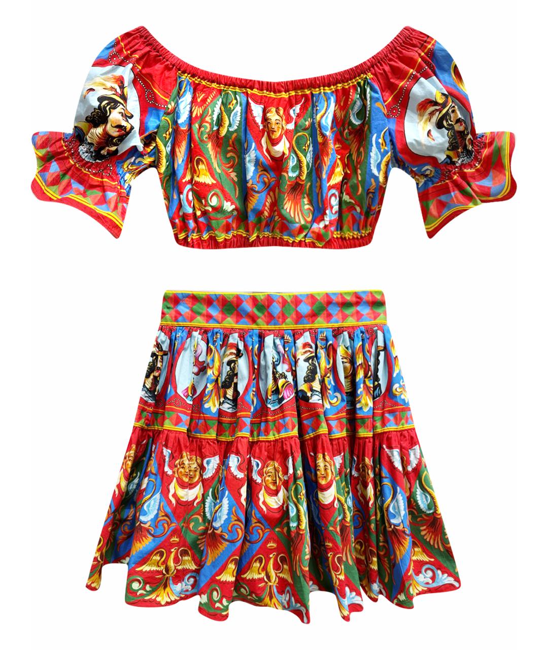 DOLCE&GABBANA Красный хлопковый костюм с юбками, фото 1