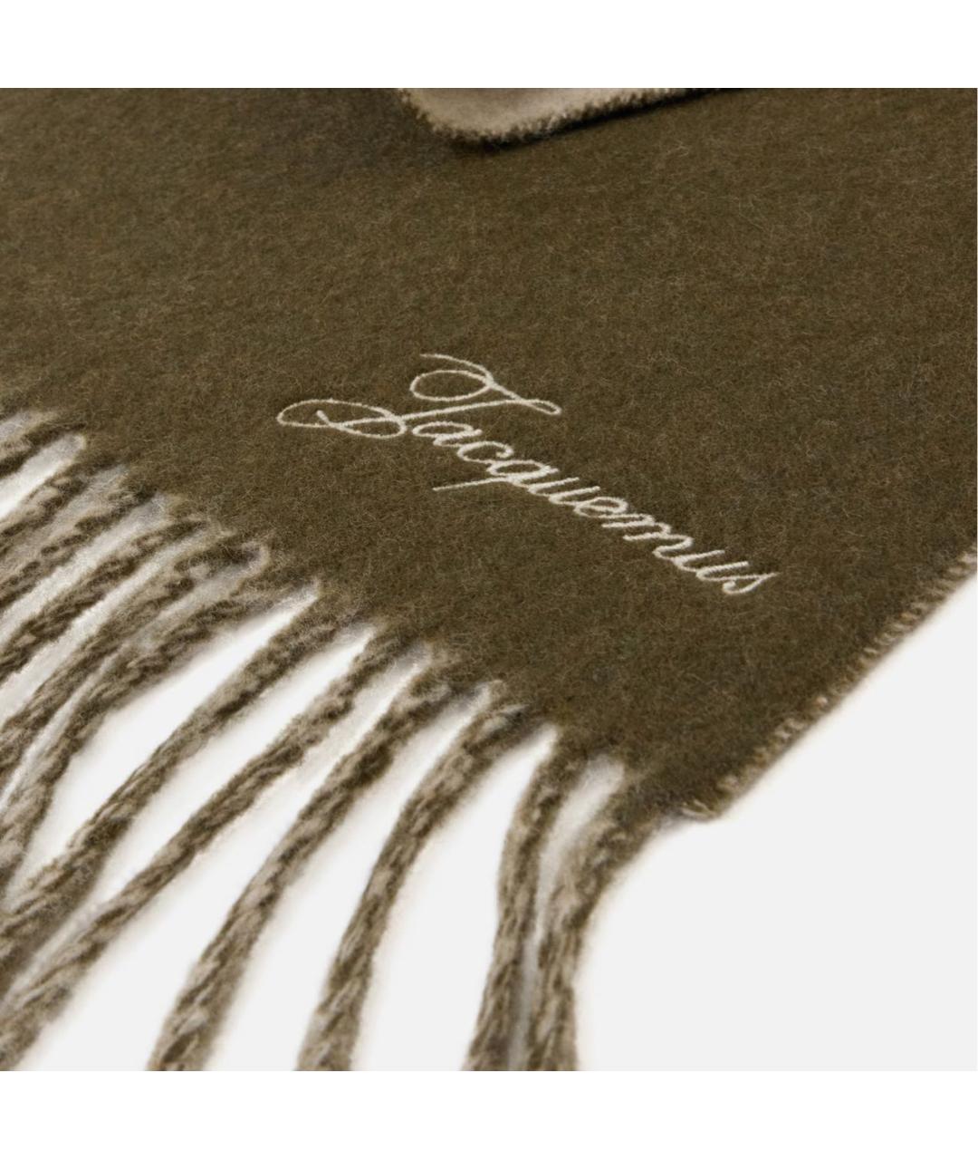 JACQUEMUS Хаки шарф, фото 4