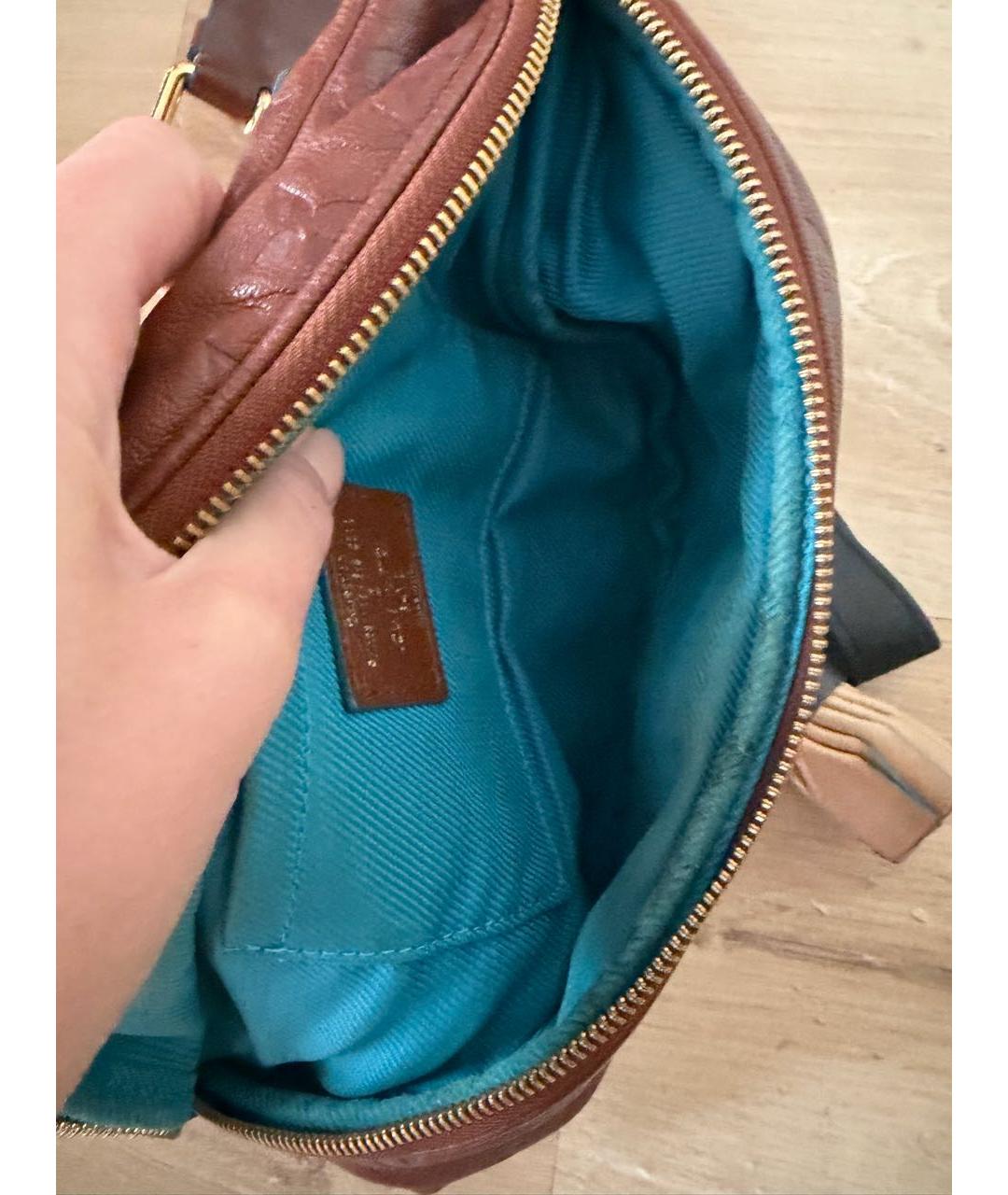 LOUIS VUITTON Коричневая кожаная поясная сумка, фото 4