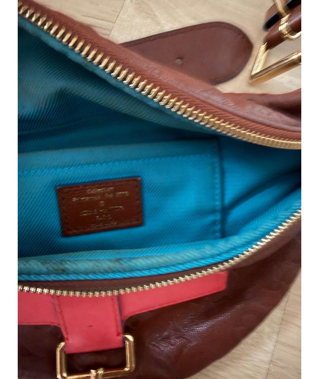 LOUIS VUITTON Коричневая кожаная поясная сумка, фото 3