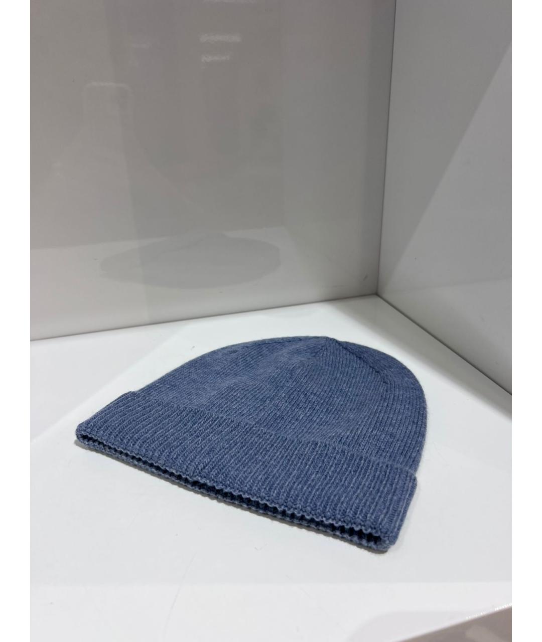HERNO Голубая шерстяная шапка, фото 2