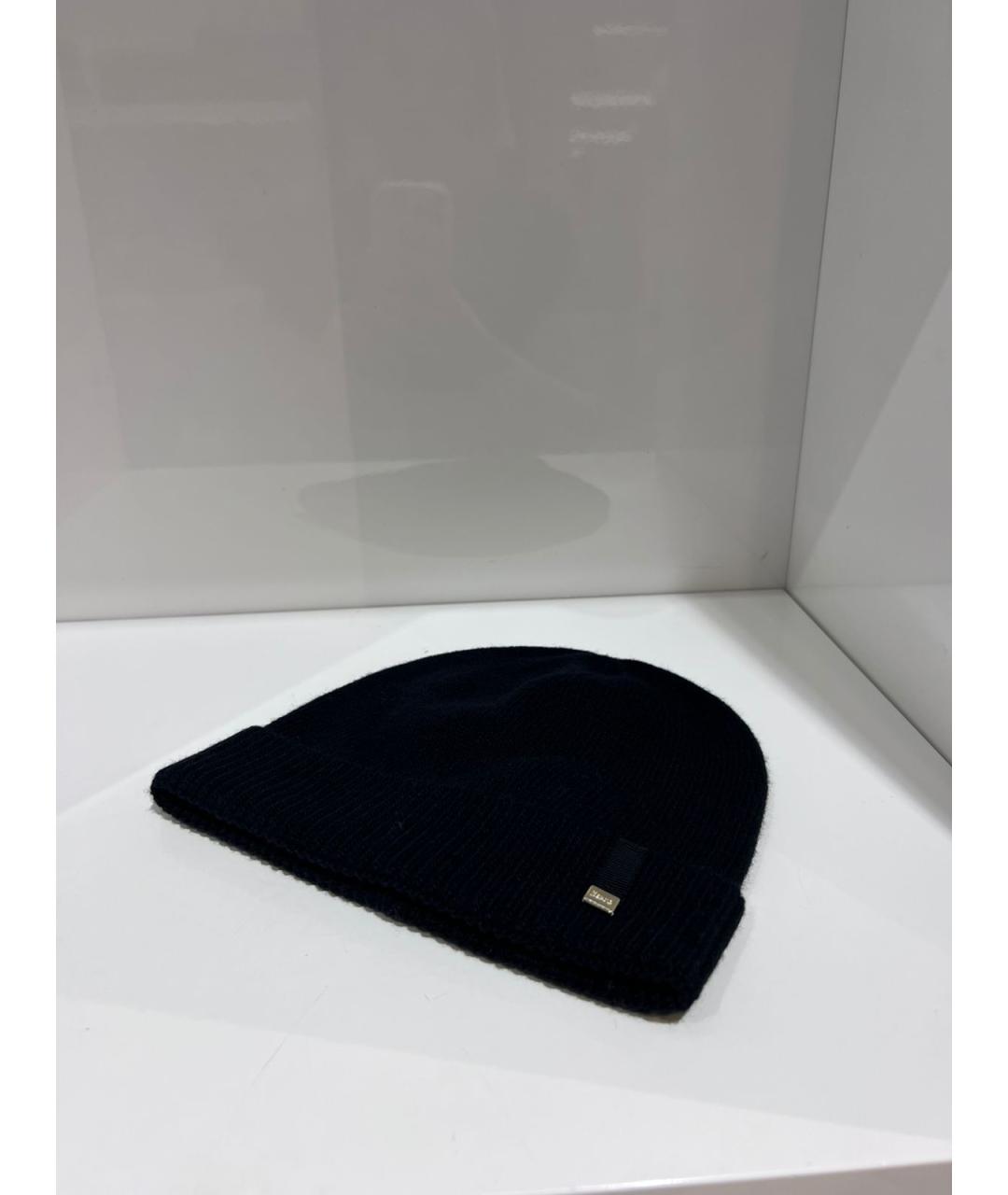 HERNO Черная шерстяная шапка, фото 3