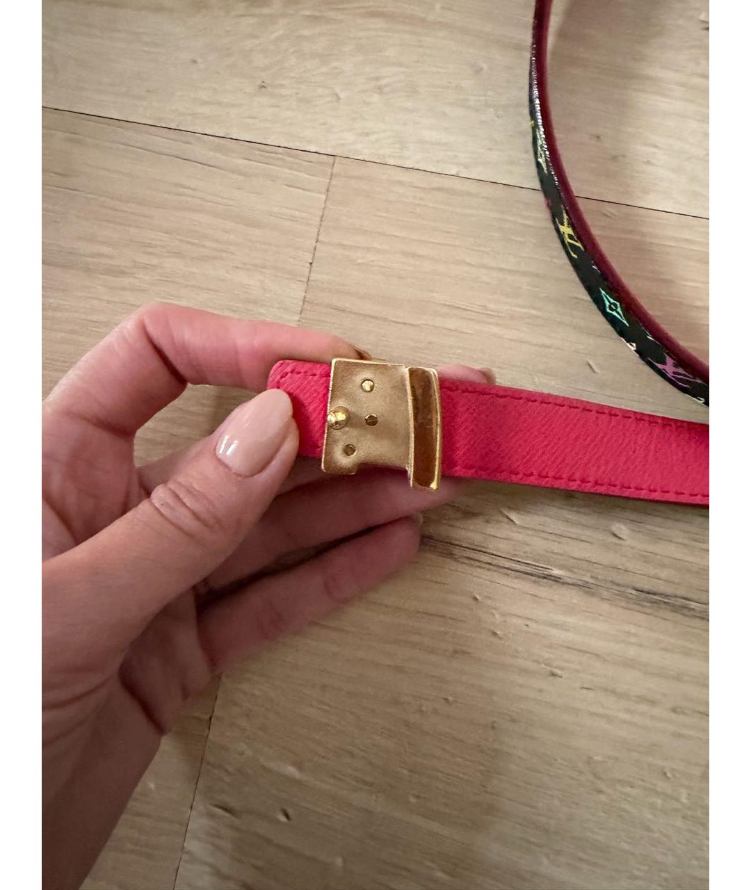 LOUIS VUITTON Черный кожаный ремень, фото 4