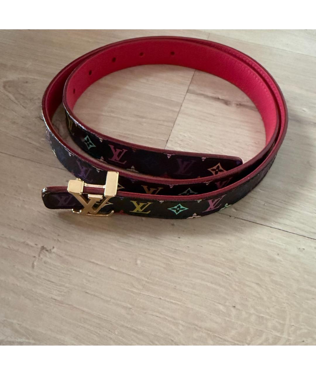 LOUIS VUITTON Черный кожаный ремень, фото 5