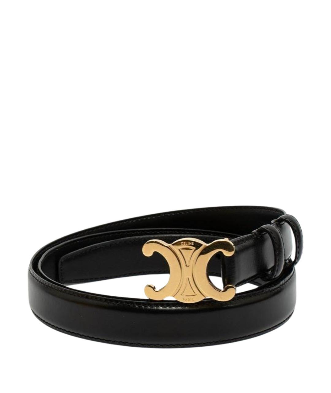 CELINE Черный кожаный ремень, фото 1