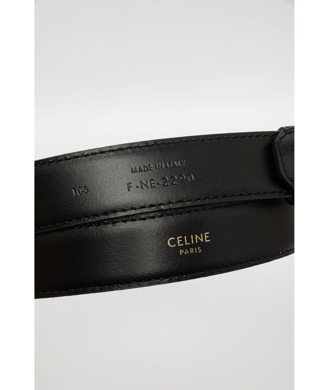 CELINE Черный кожаный ремень, фото 2