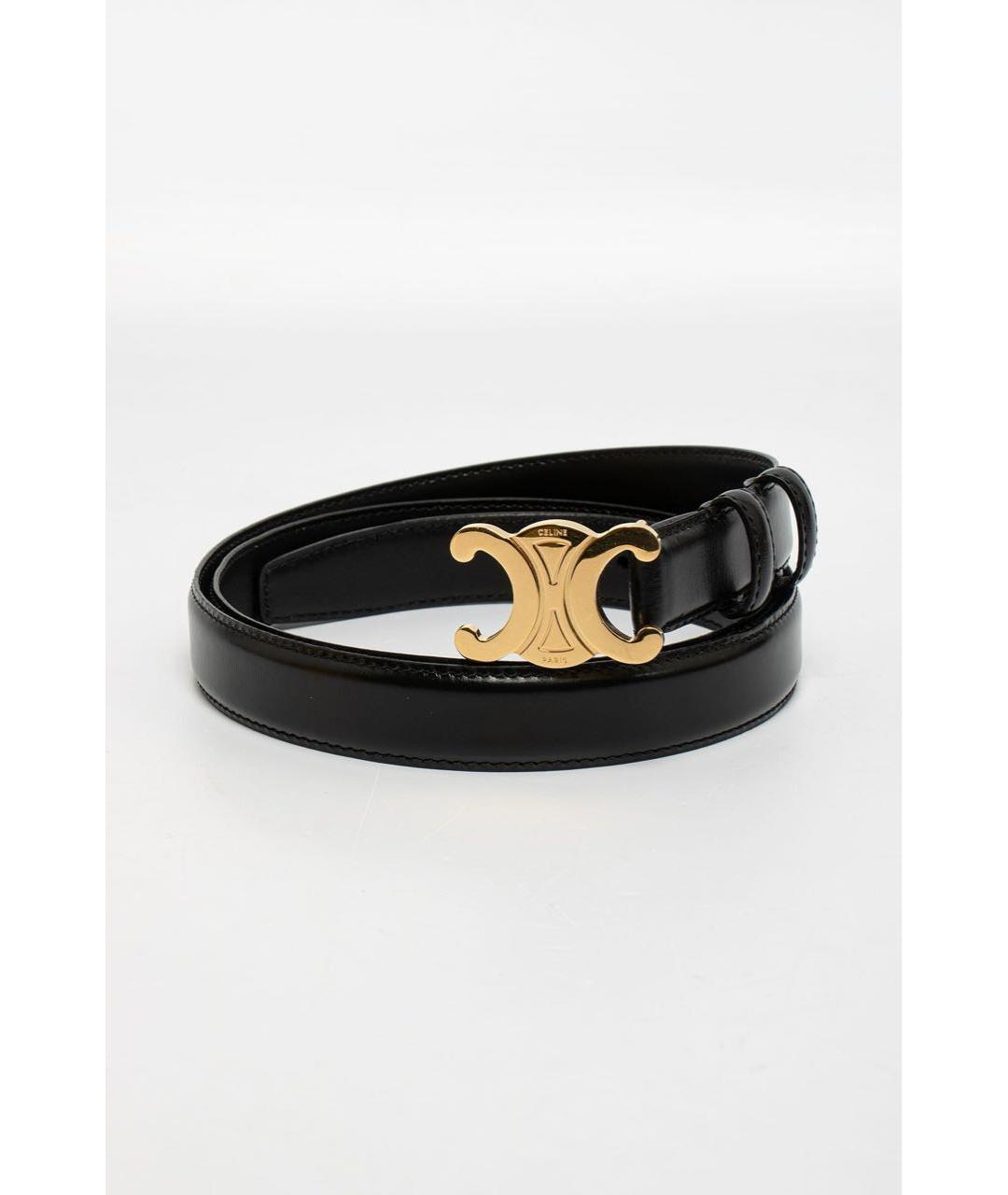 CELINE Черный кожаный ремень, фото 3