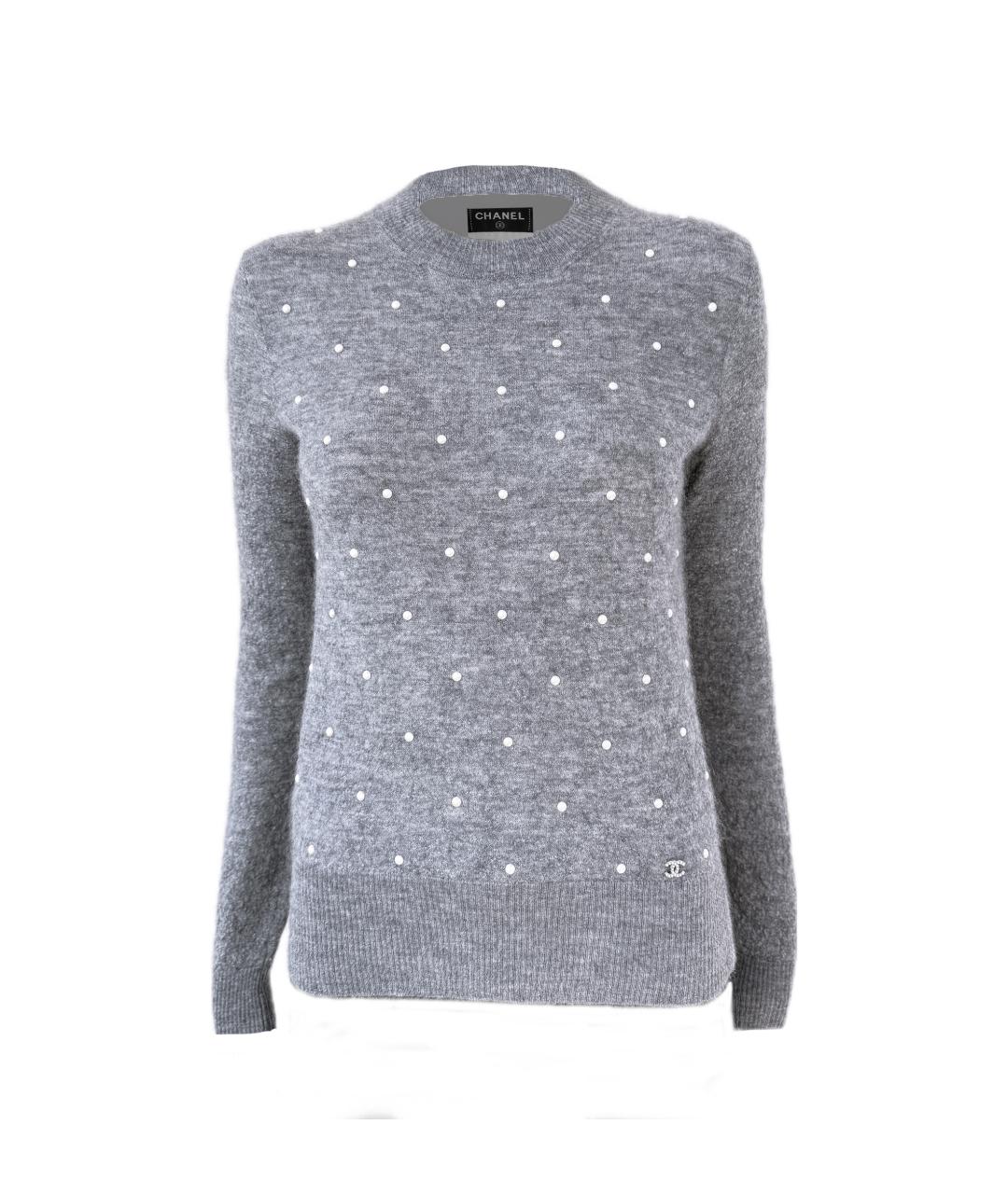 CHANEL Серый шерстяной джемпер / свитер, фото 1