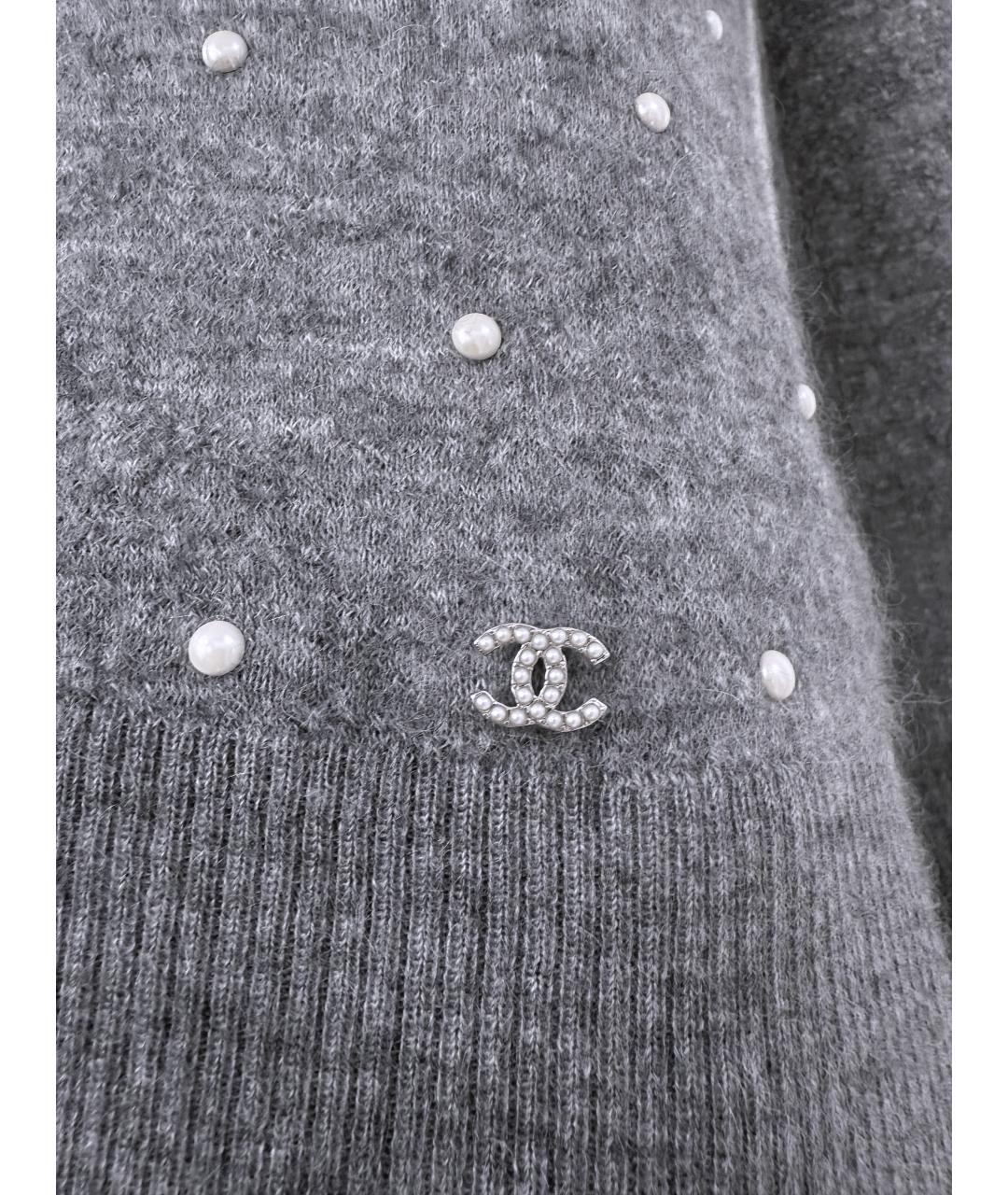 CHANEL Серый шерстяной джемпер / свитер, фото 2