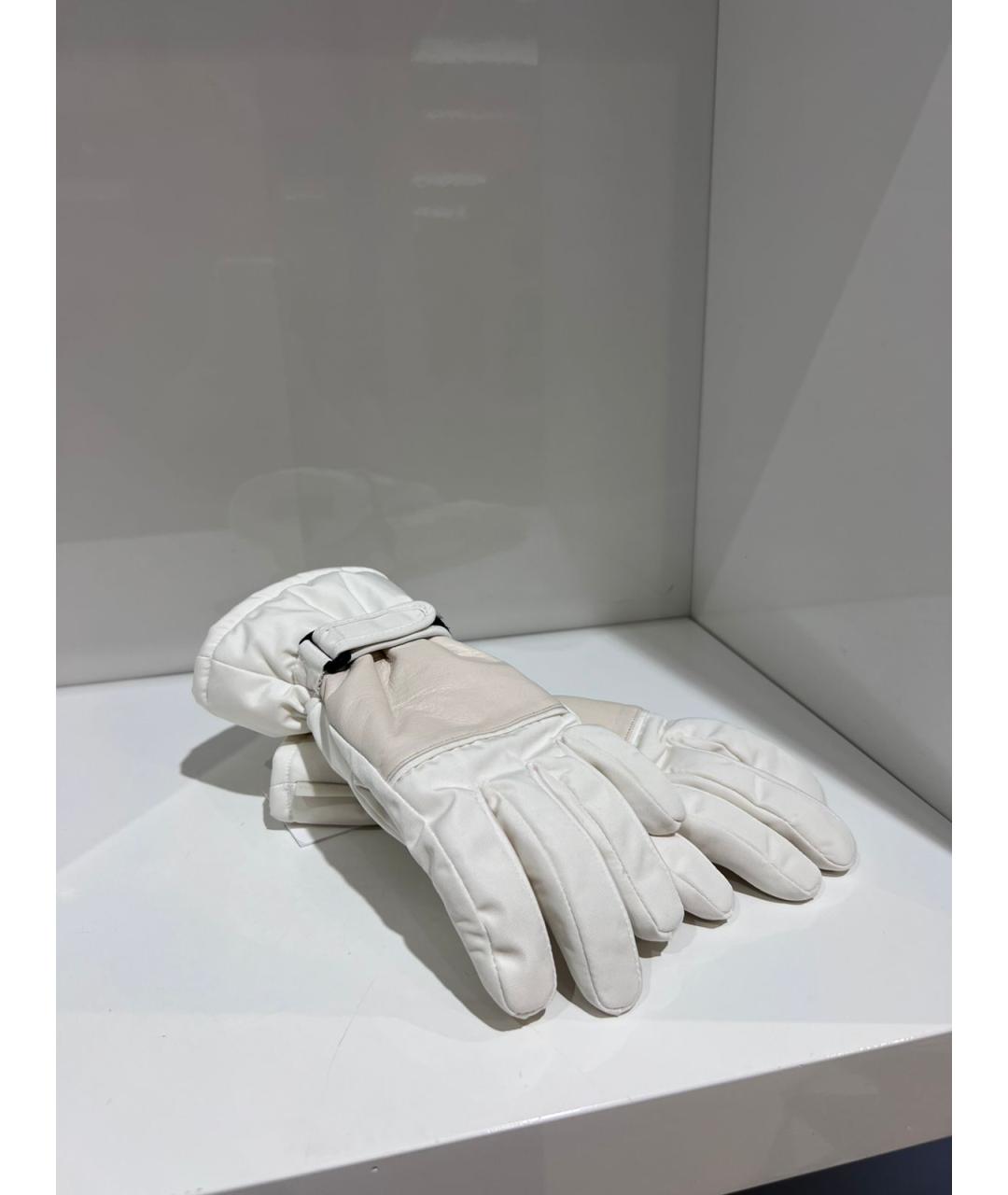 YVES SALOMON Белые синтетические перчатки, фото 2