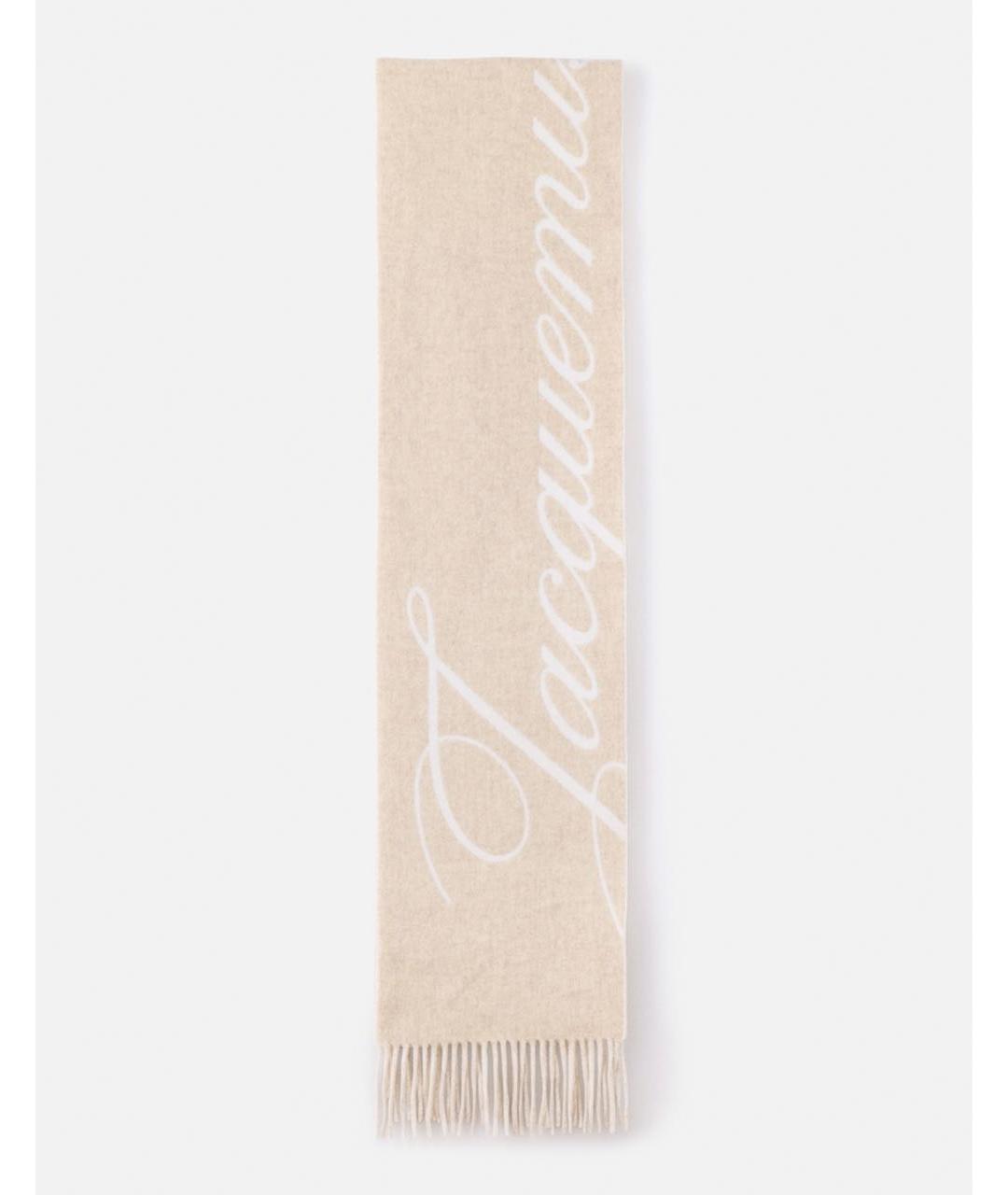JACQUEMUS Бежевый шарф, фото 4