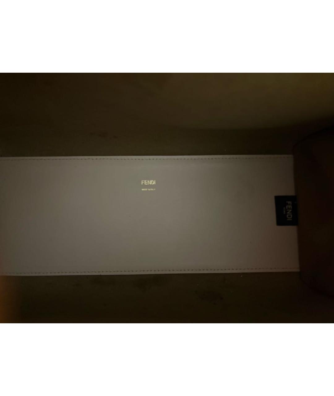 FENDI Бежевая кожаная сумка тоут, фото 5