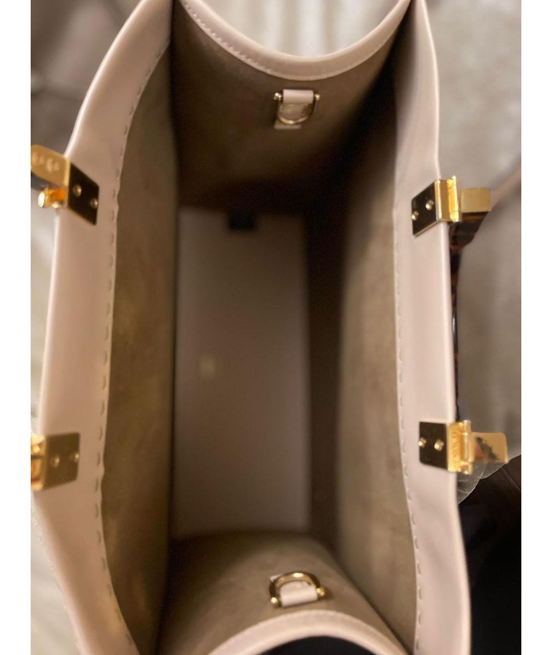 FENDI Бежевая кожаная сумка тоут, фото 3