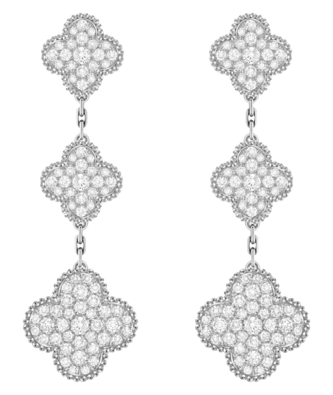 VAN CLEEF & ARPELS Серебряные серьги из белого золота, фото 1