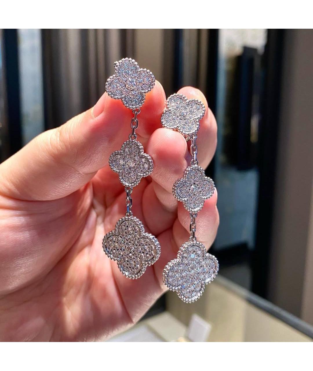 VAN CLEEF & ARPELS Серебряные серьги из белого золота, фото 3