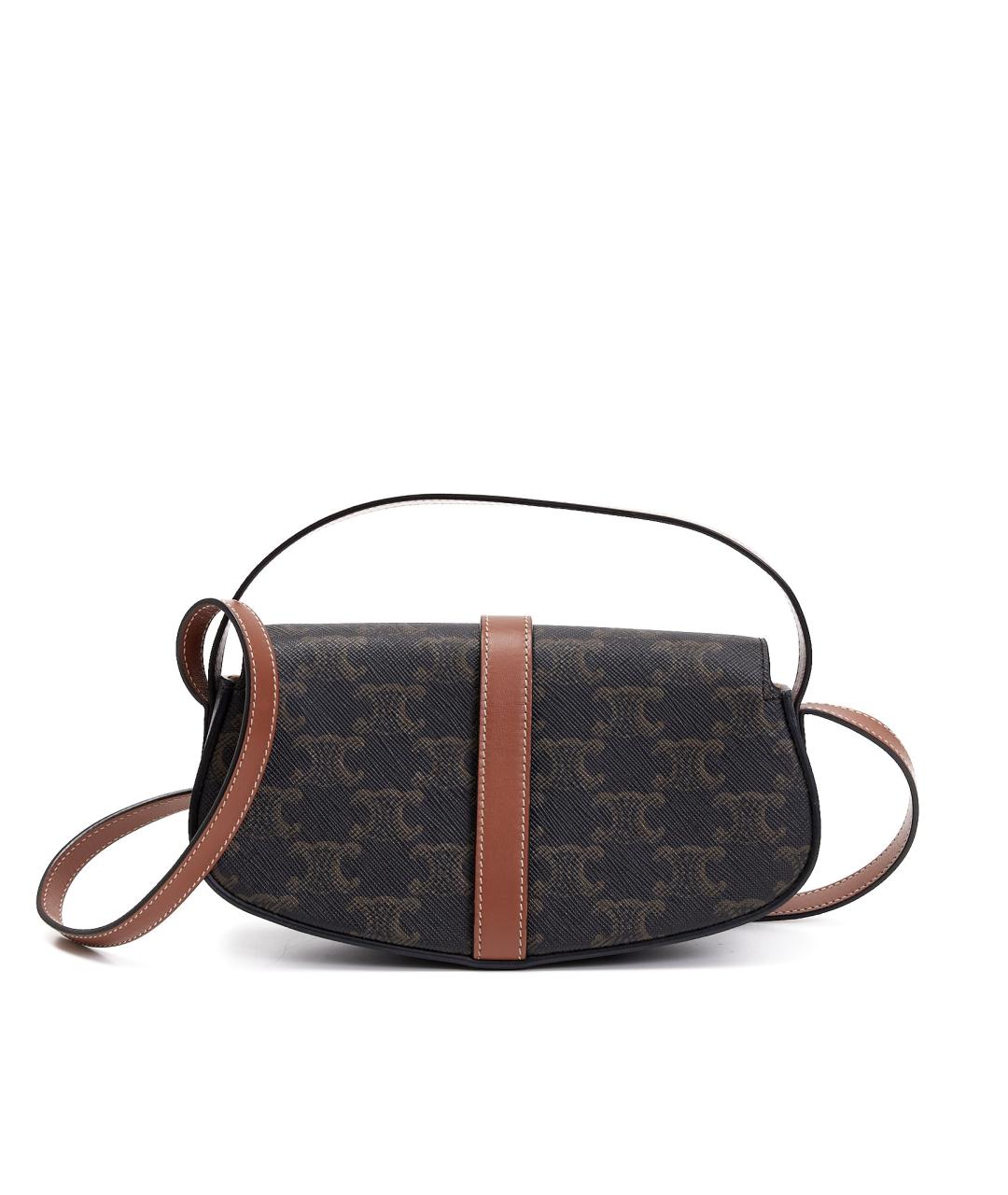 CELINE Коричневая кожаная сумка через плечо, фото 3