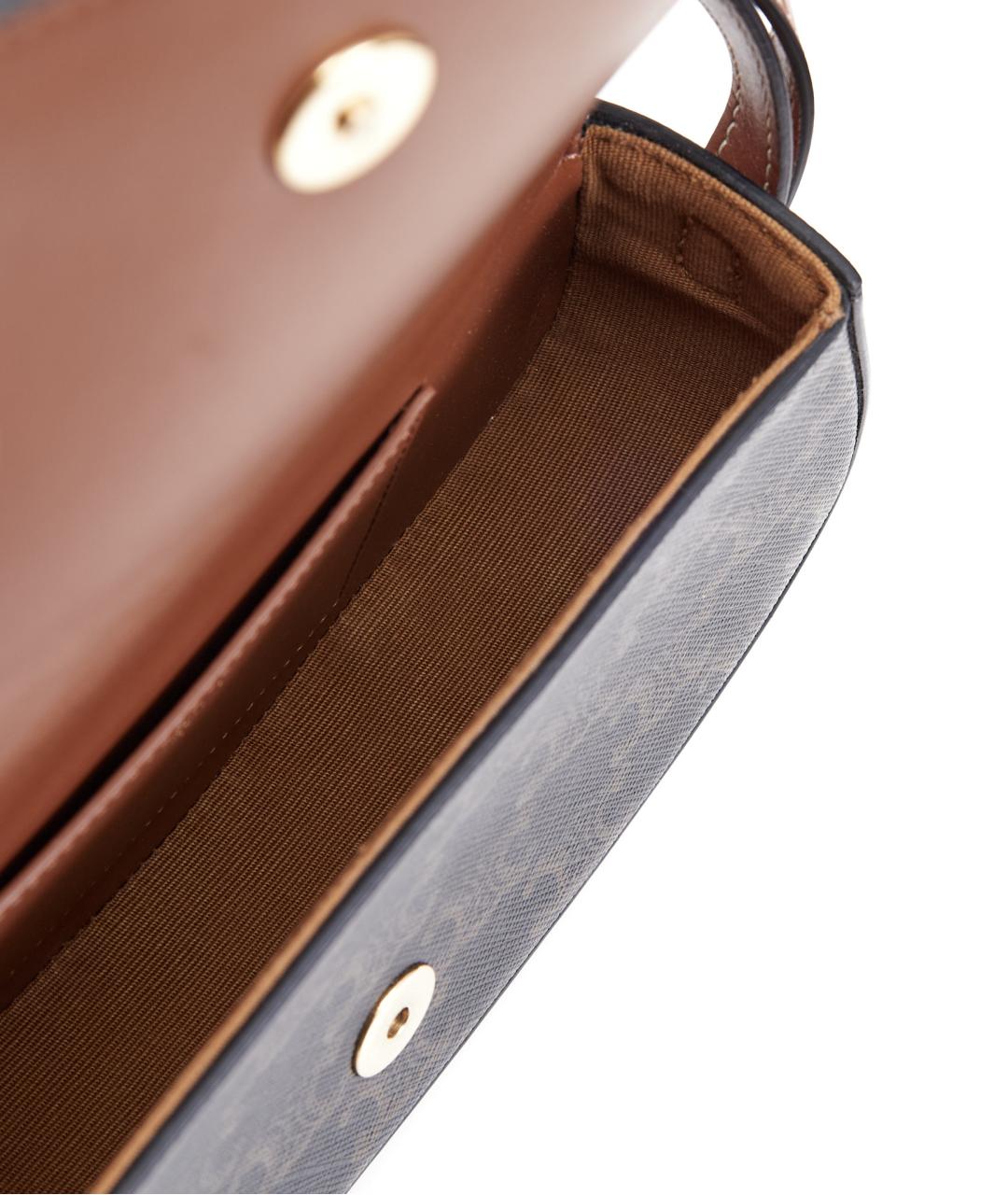 CELINE Коричневая кожаная сумка через плечо, фото 5