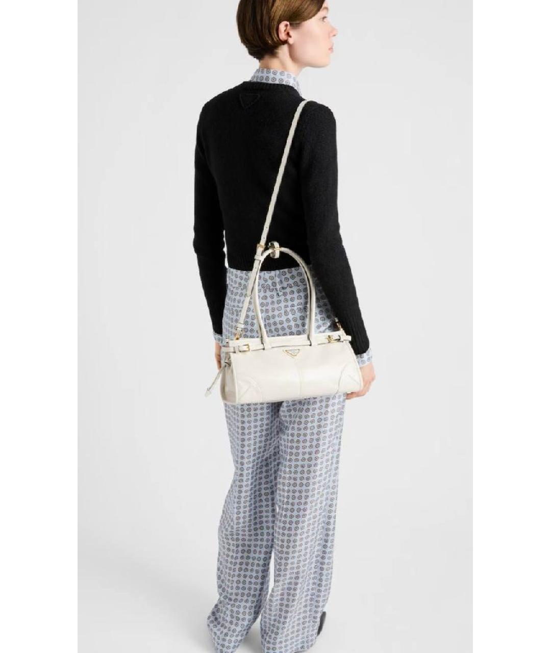 PRADA Белая кожаная сумка через плечо, фото 5