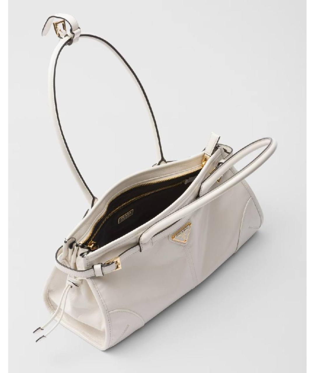 PRADA Белая кожаная сумка через плечо, фото 4
