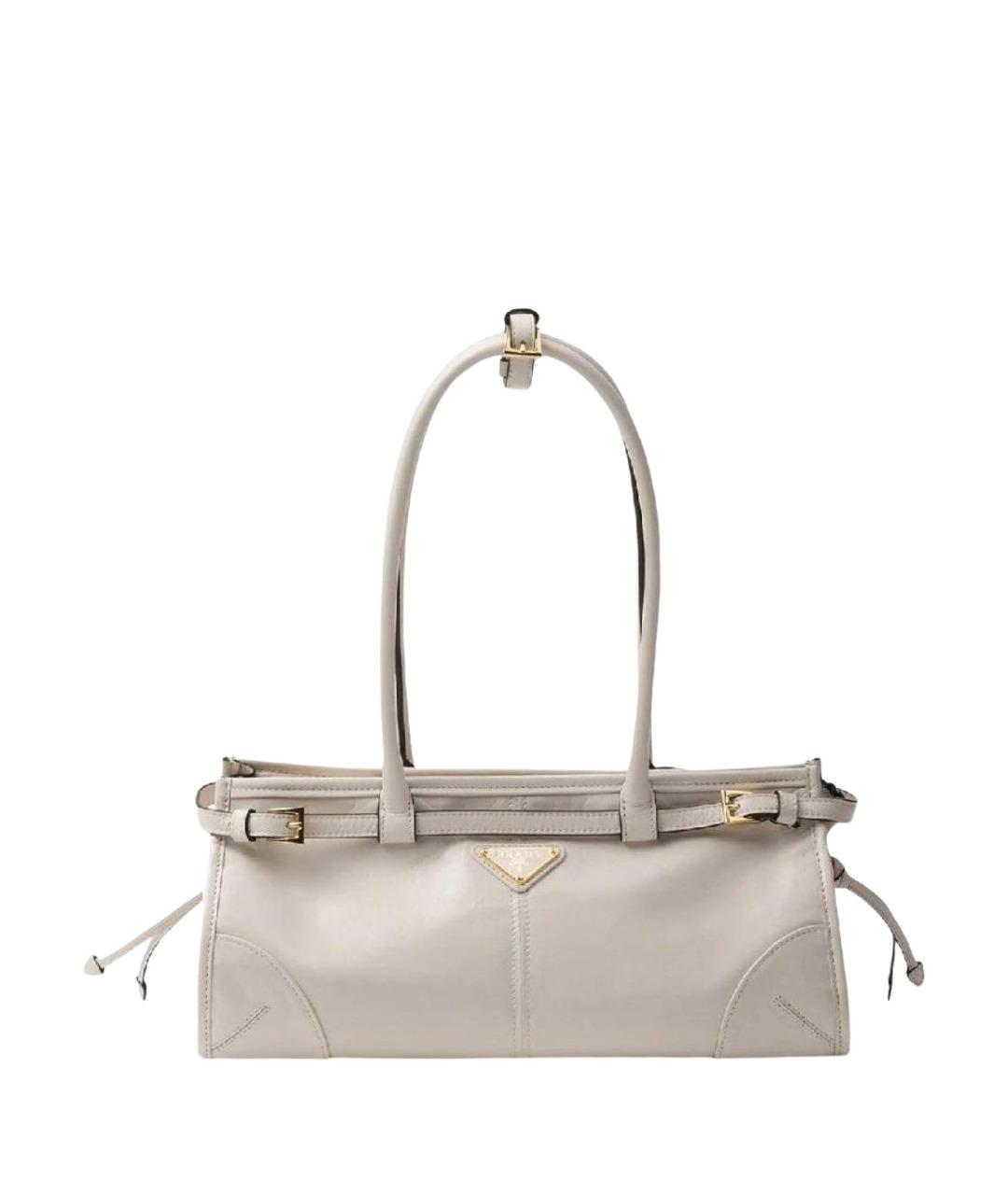 PRADA Белая кожаная сумка через плечо, фото 1