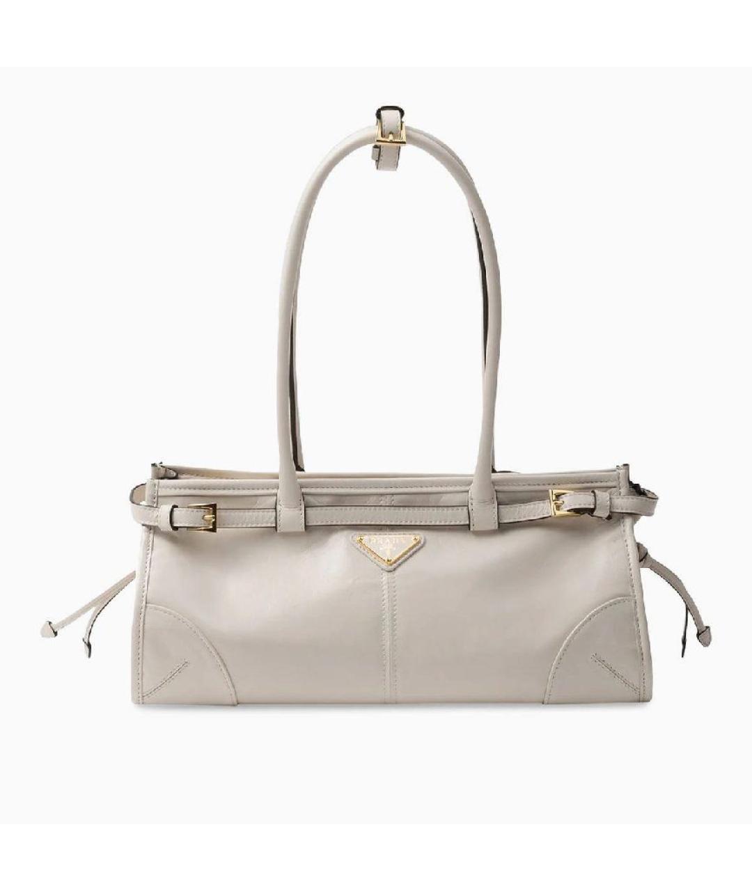 PRADA Белая кожаная сумка через плечо, фото 10
