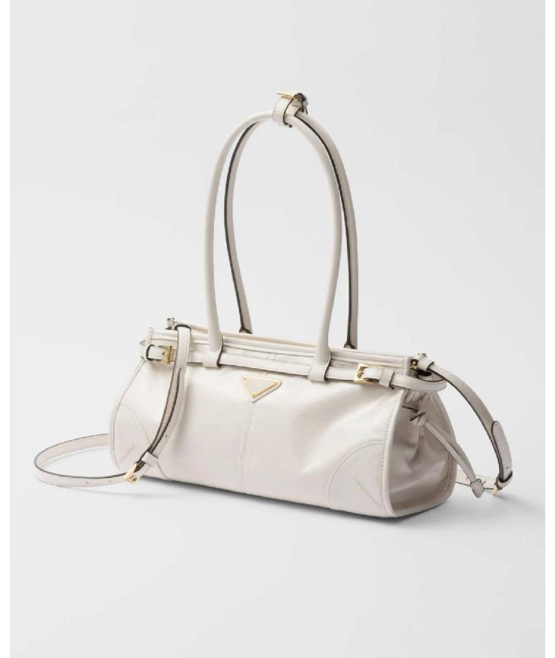 PRADA Белая кожаная сумка через плечо, фото 2
