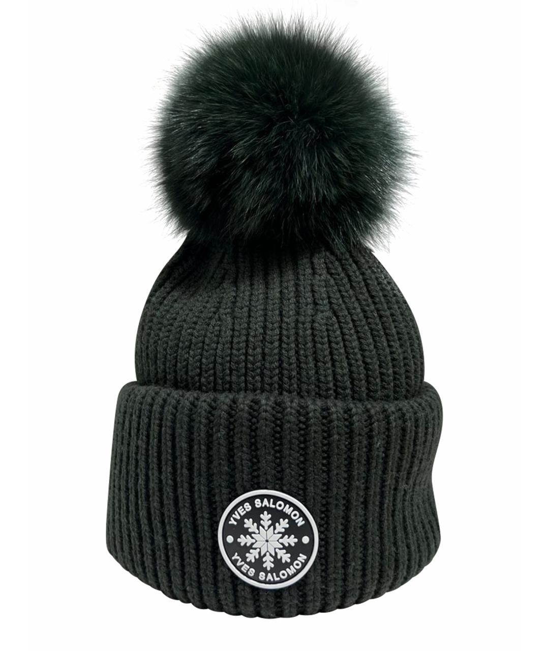 YVES SALOMON Серая шерстяная шапка, фото 1