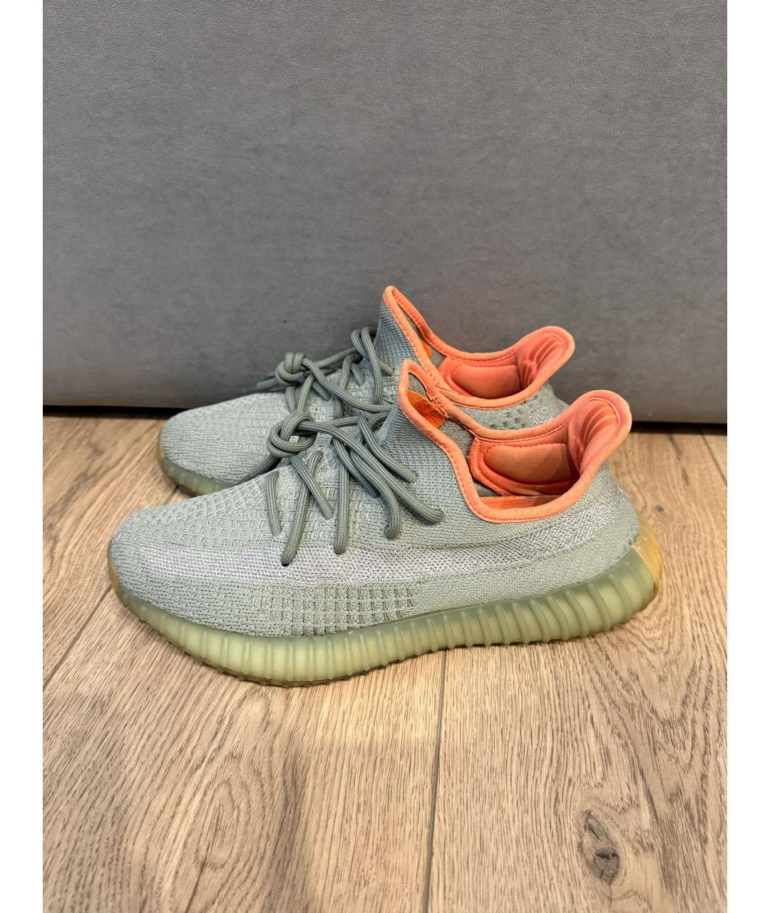 ADIDAS YEEZY Хаки текстильные низкие кроссовки / кеды, фото 6