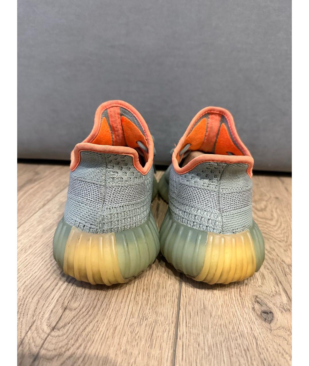 ADIDAS YEEZY Хаки текстильные низкие кроссовки / кеды, фото 4