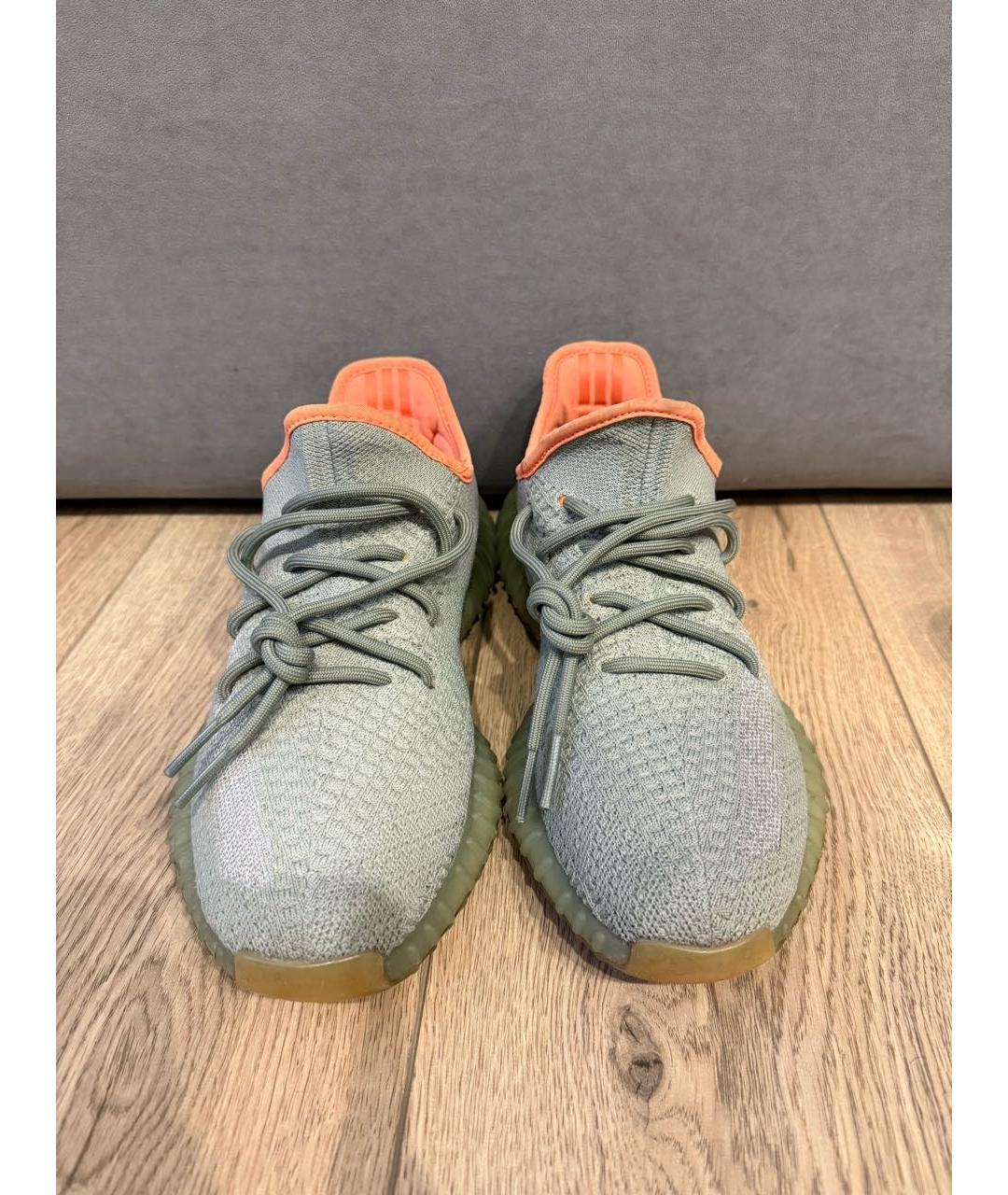 ADIDAS YEEZY Хаки текстильные низкие кроссовки / кеды, фото 2