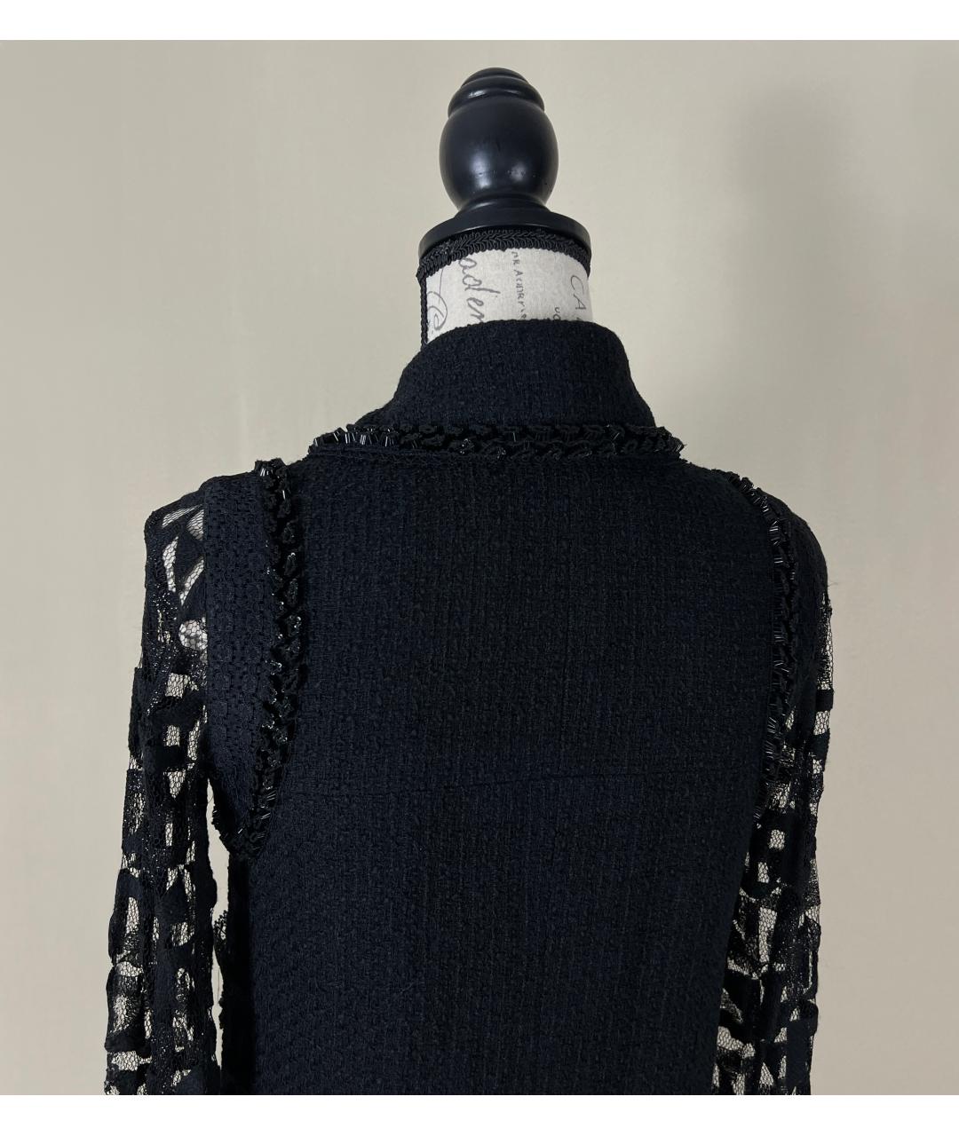 CHANEL Черный твидовый жакет/пиджак, фото 5