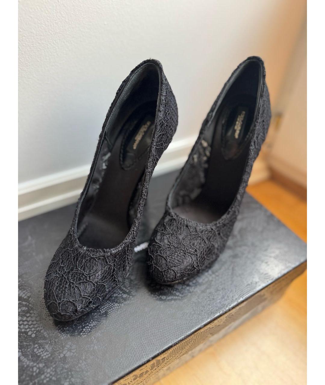 DOLCE&GABBANA Черные текстильные туфли, фото 3